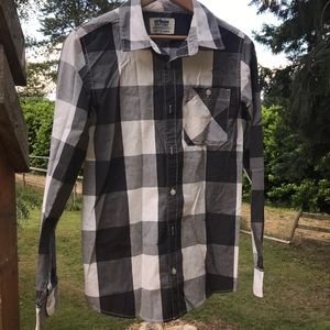 Checkered dark/light grey flannel